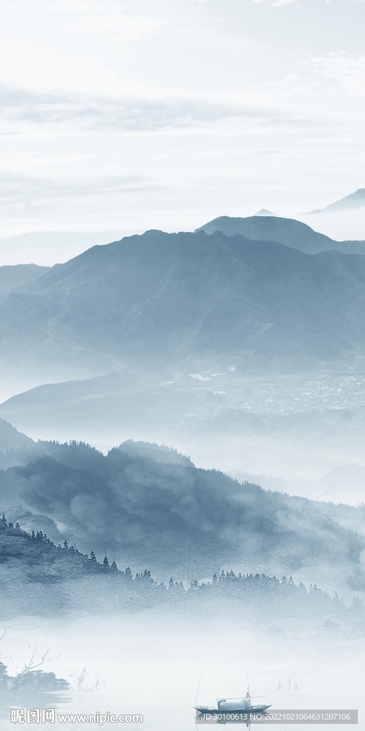 新中式品玄关山水 TiF分层