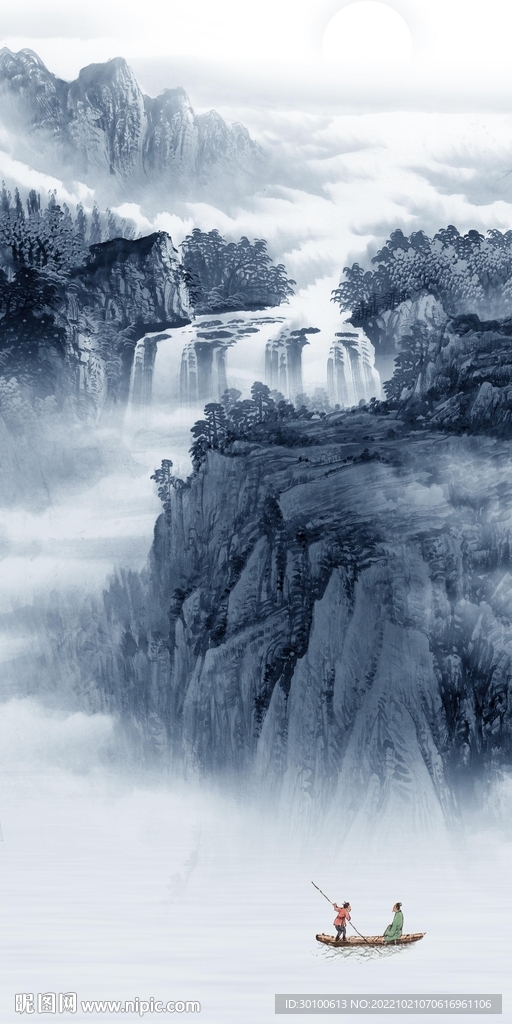 现代 新品玄关山水 TiF分层