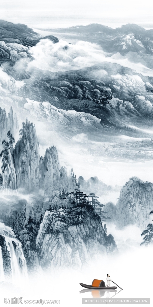 高档 新品玄关山水 TiF分层