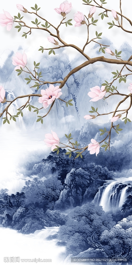 新品 高档玄关山水 tiF分层