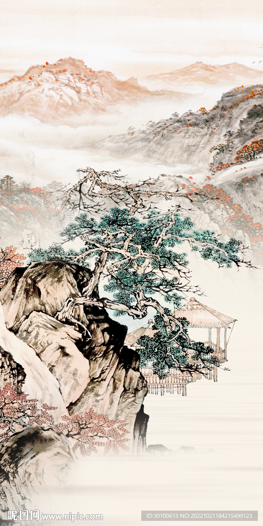 高清 新品玄关山水 TiF分层