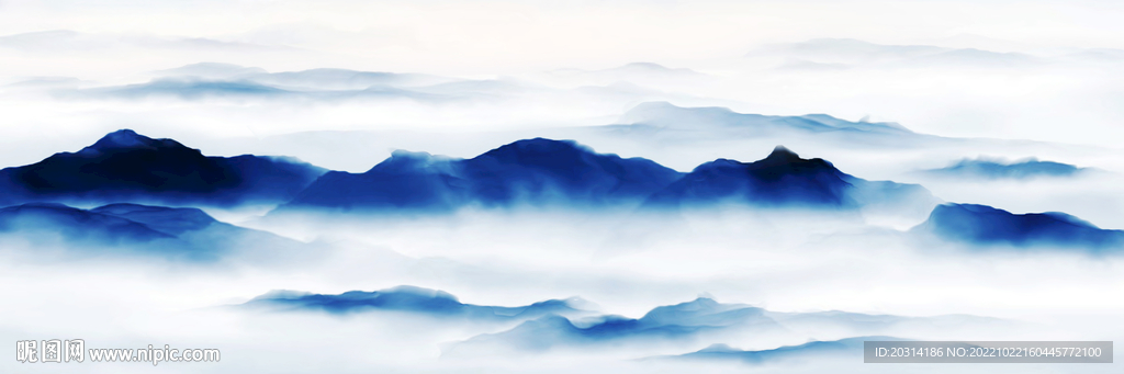 水墨山水意境抽象画