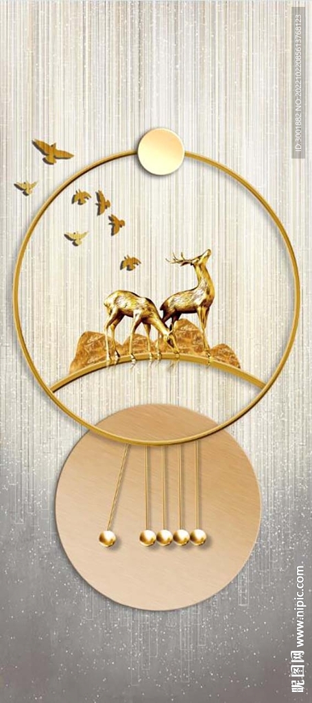 轻奢装饰画 麋鹿