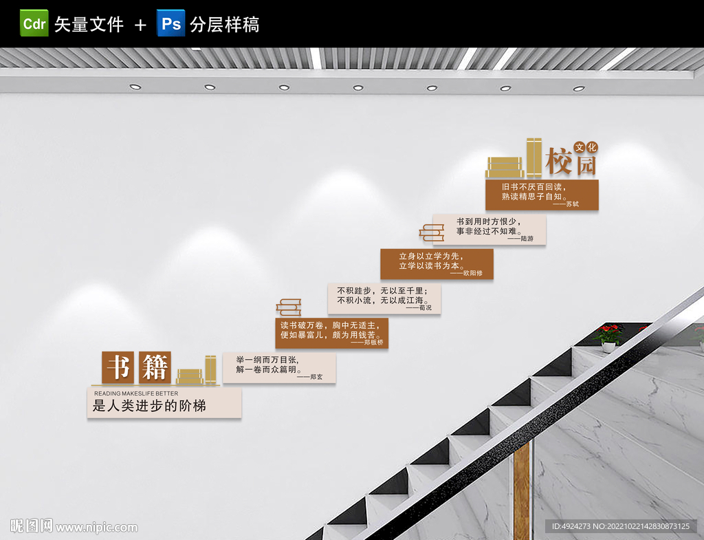 楼梯文化墙设计图__广告设计_广告设计_设计图库_昵图网nipic.com