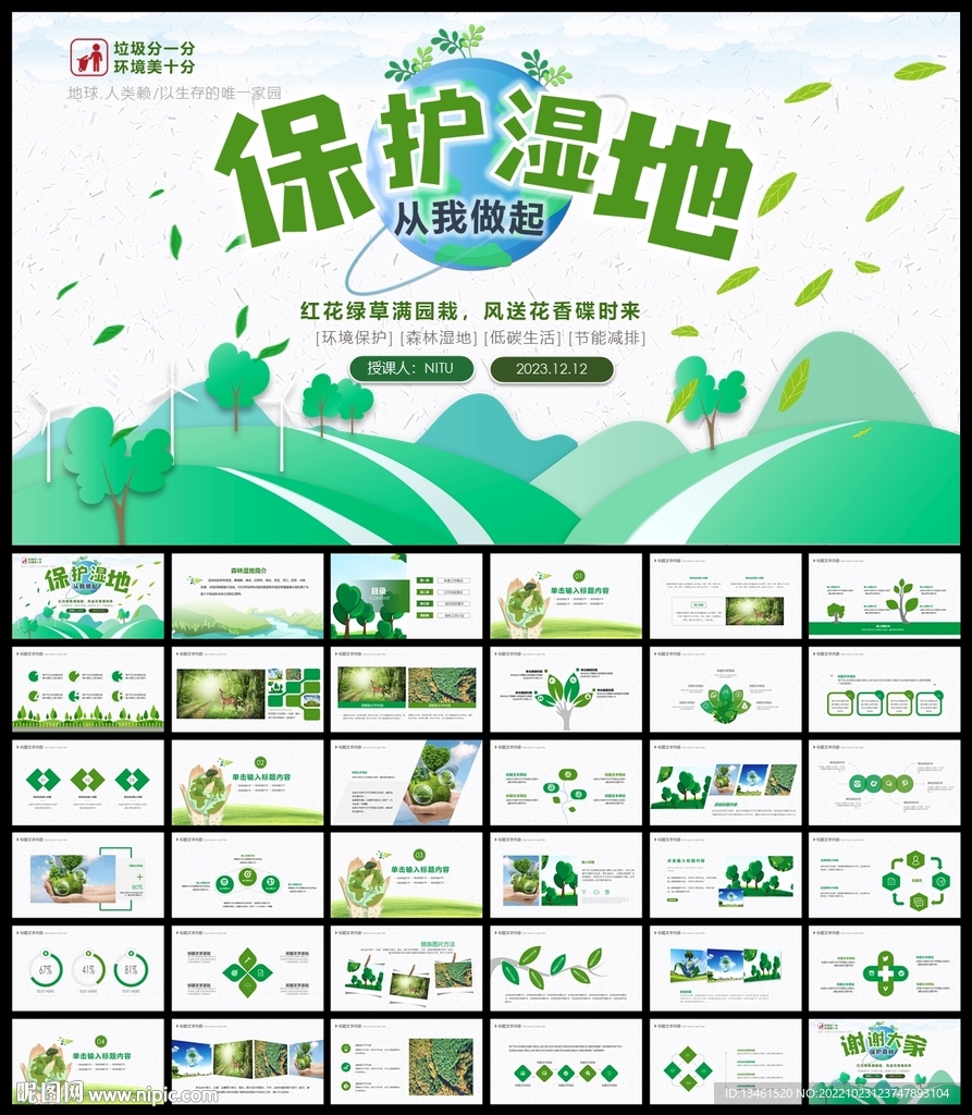 保护湿地和森林PPT