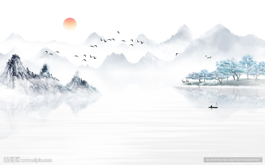 水墨山水画
