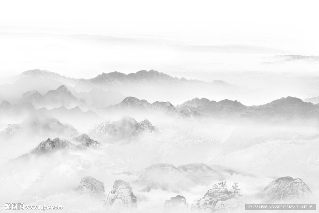 简约山水背景墙