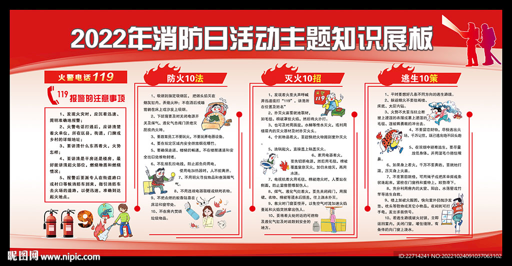 2022年全国消防日展板宣传栏