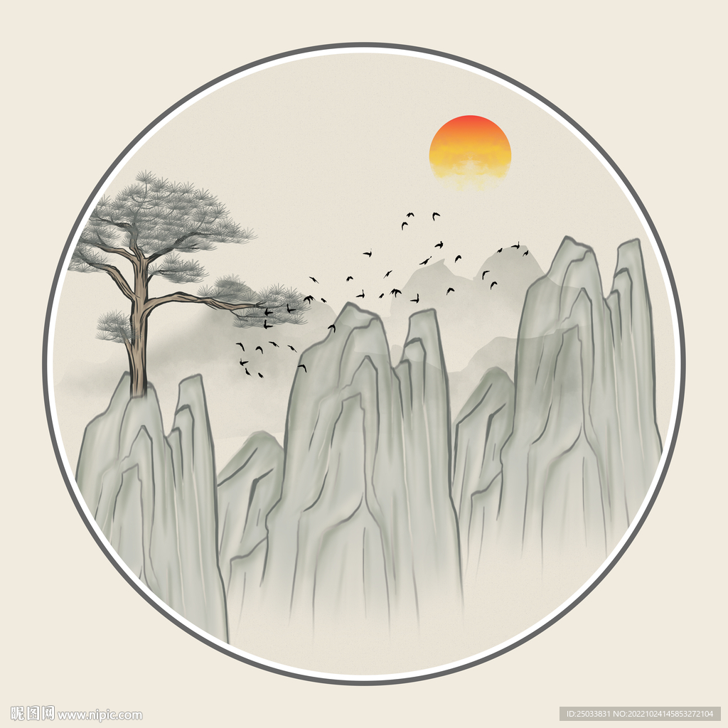 水墨画  
