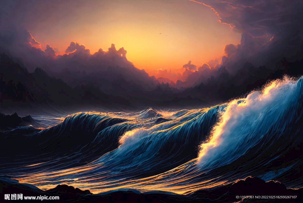 海浪装饰画