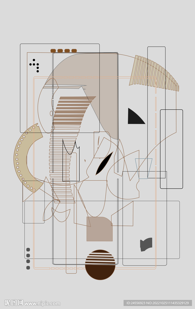 罗马古典色块抽象画
