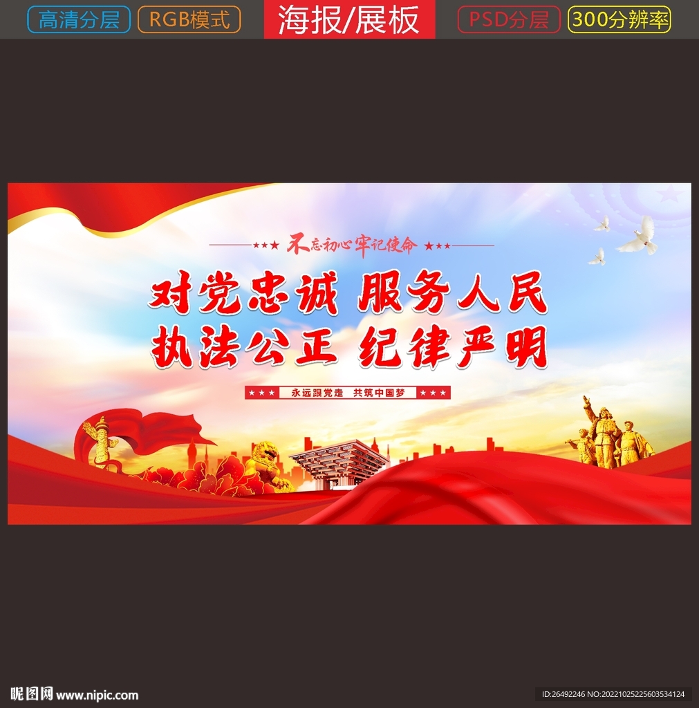 对党忠诚展板