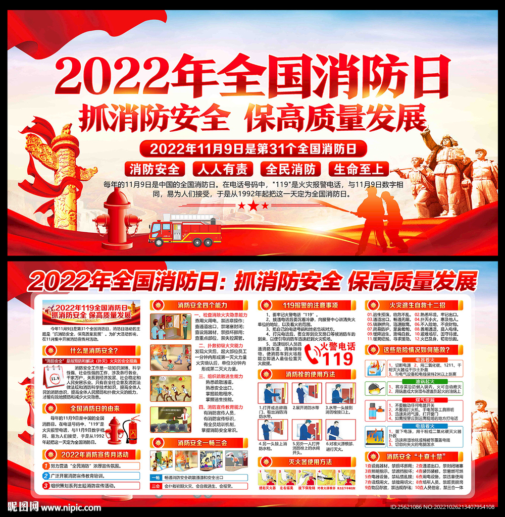 2022年消防宣传月宣传展板