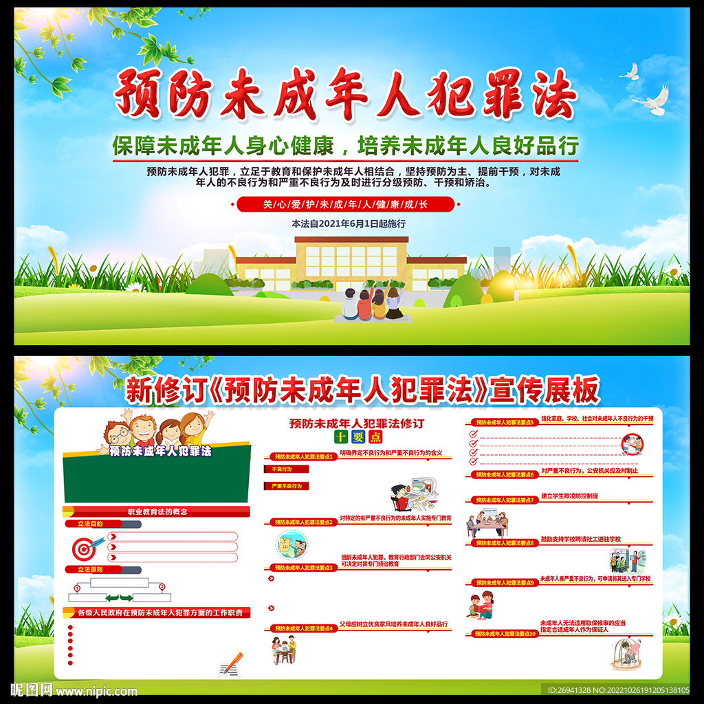 预防未成年人犯罪法展板
