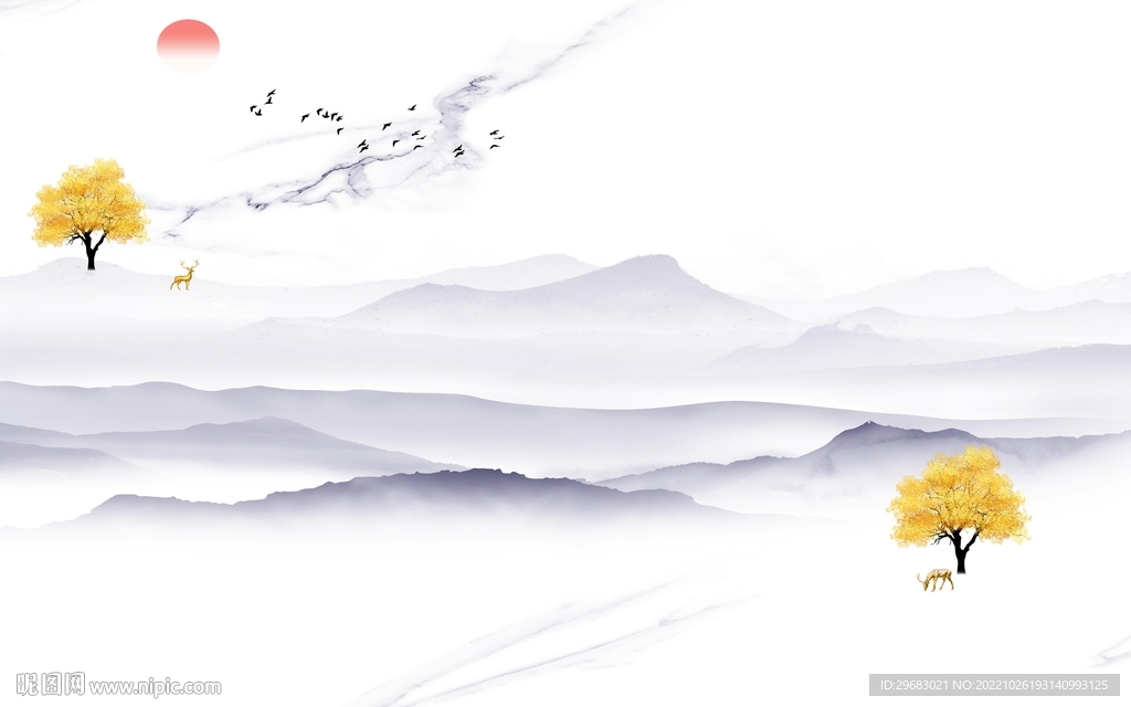 最新 客厅新山水画 tIF分层