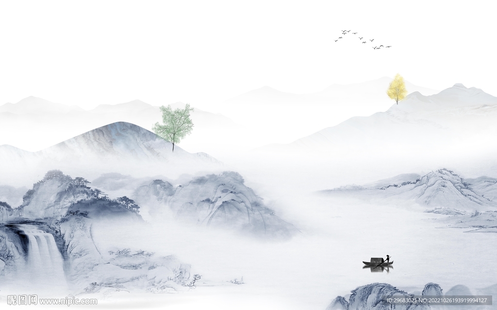 高清 客厅新山水画 tIF分层