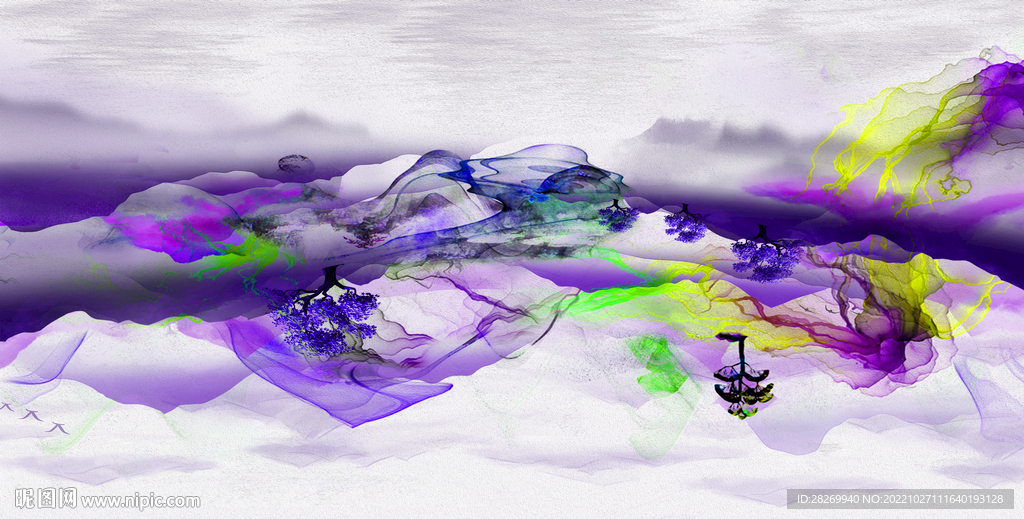 新品高清山水 tiF分层 新中