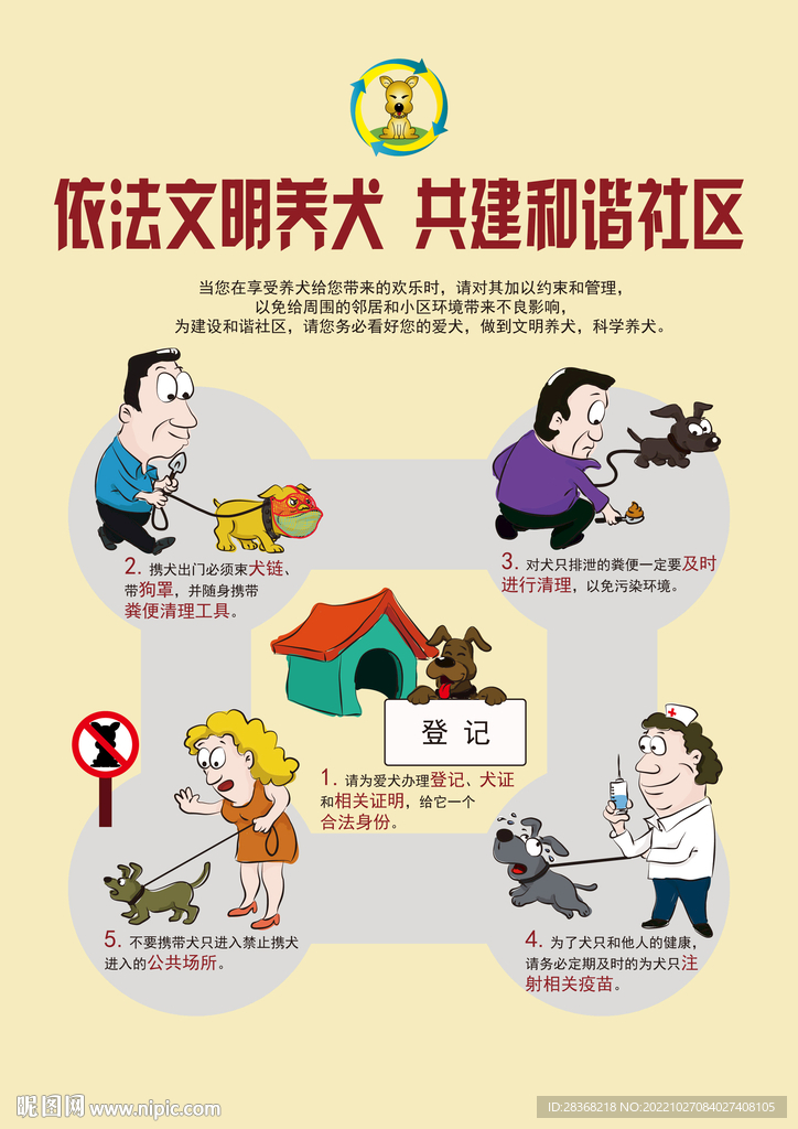 依法文明养犬共建和谐社区海报
