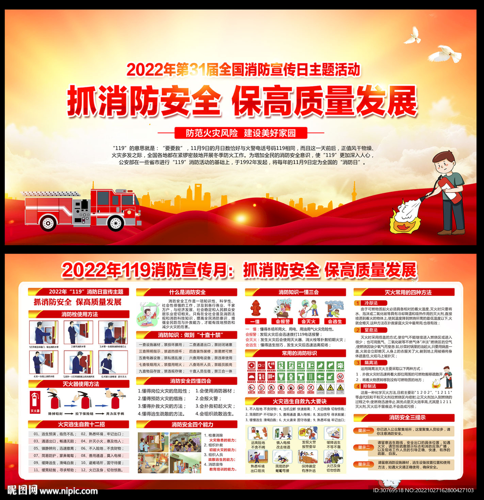 全国消防日宣传展板