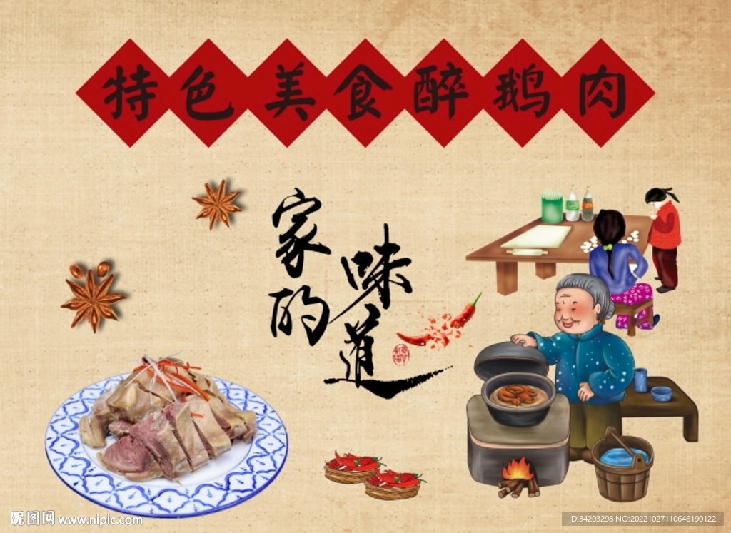 醉鹅鹅肉背景墙