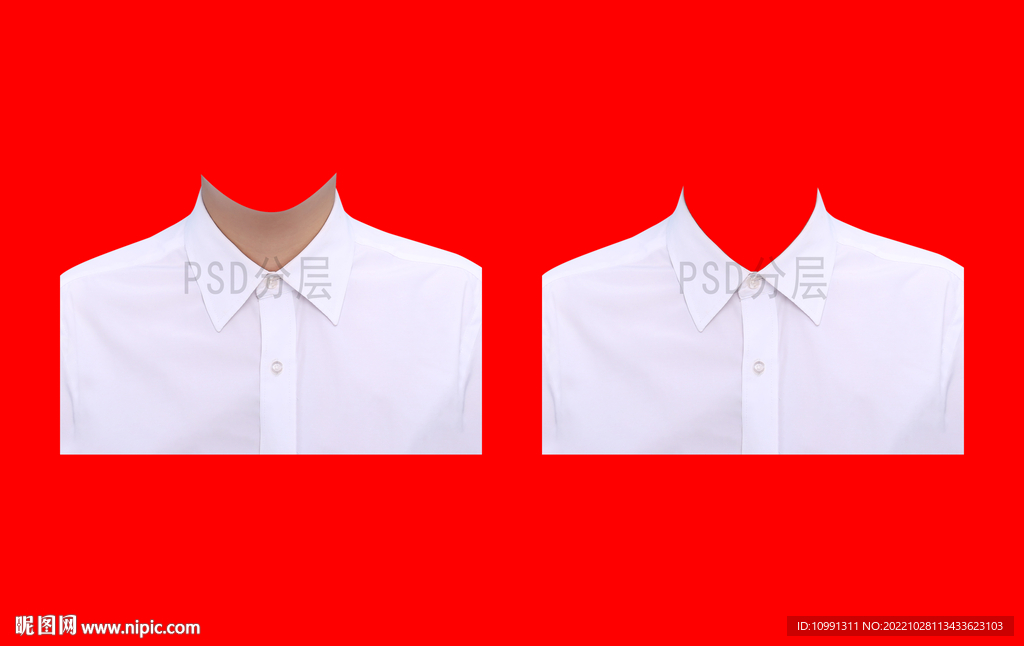 男白色衬衫证件照衣服素材psd