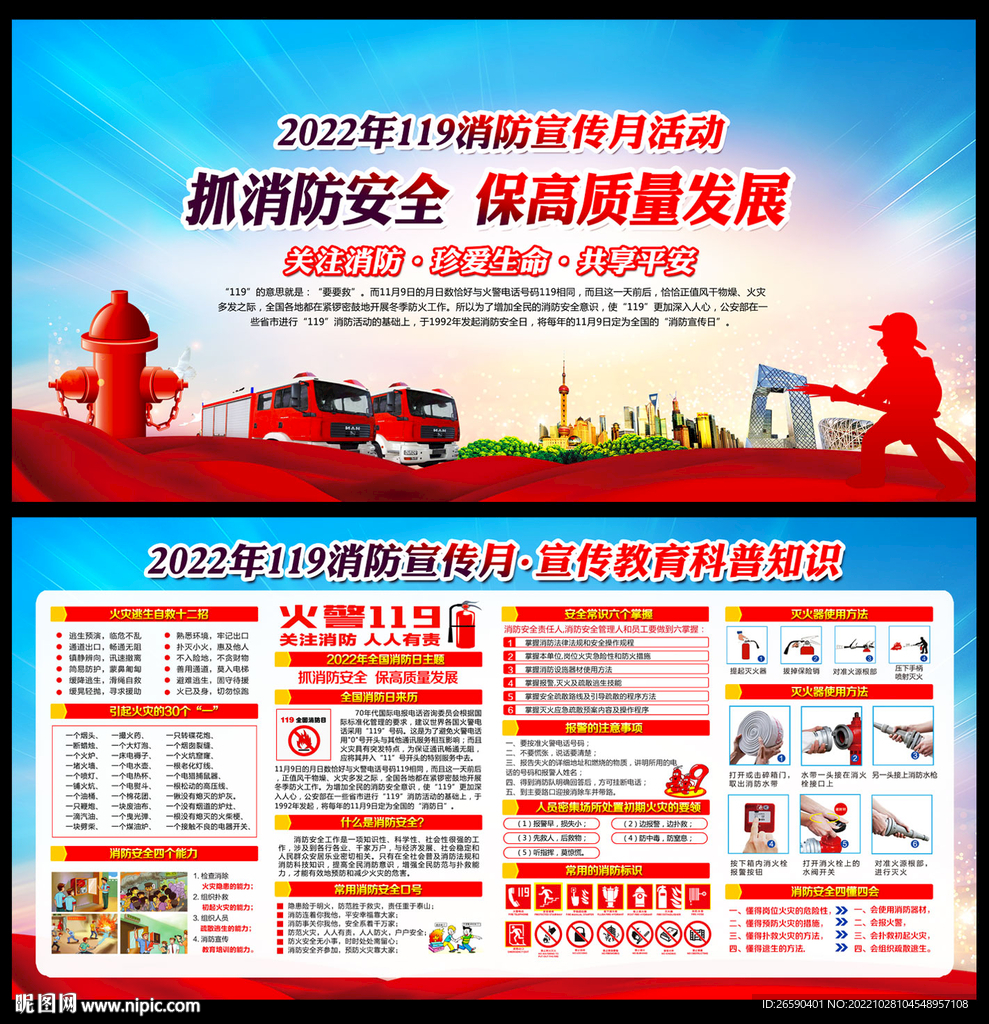 2022年消防宣传月展板