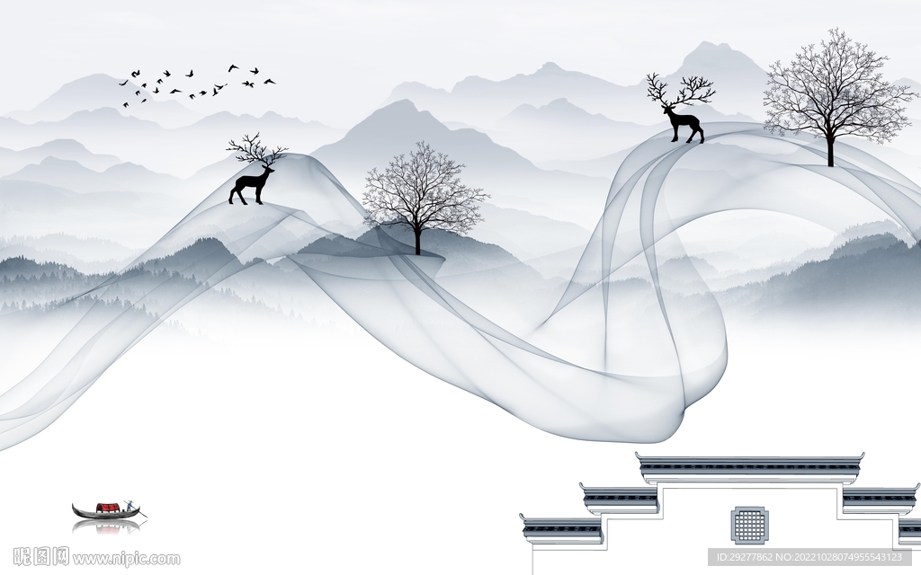 简约 爆款新山水画 TiF分层