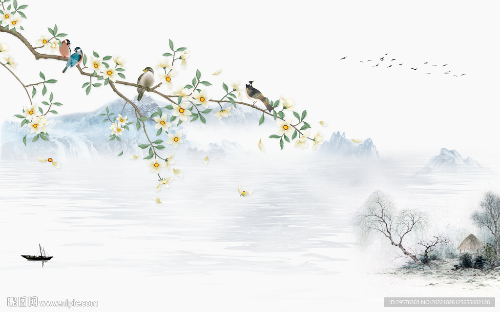 客厅 意境中式山水 TIf分层