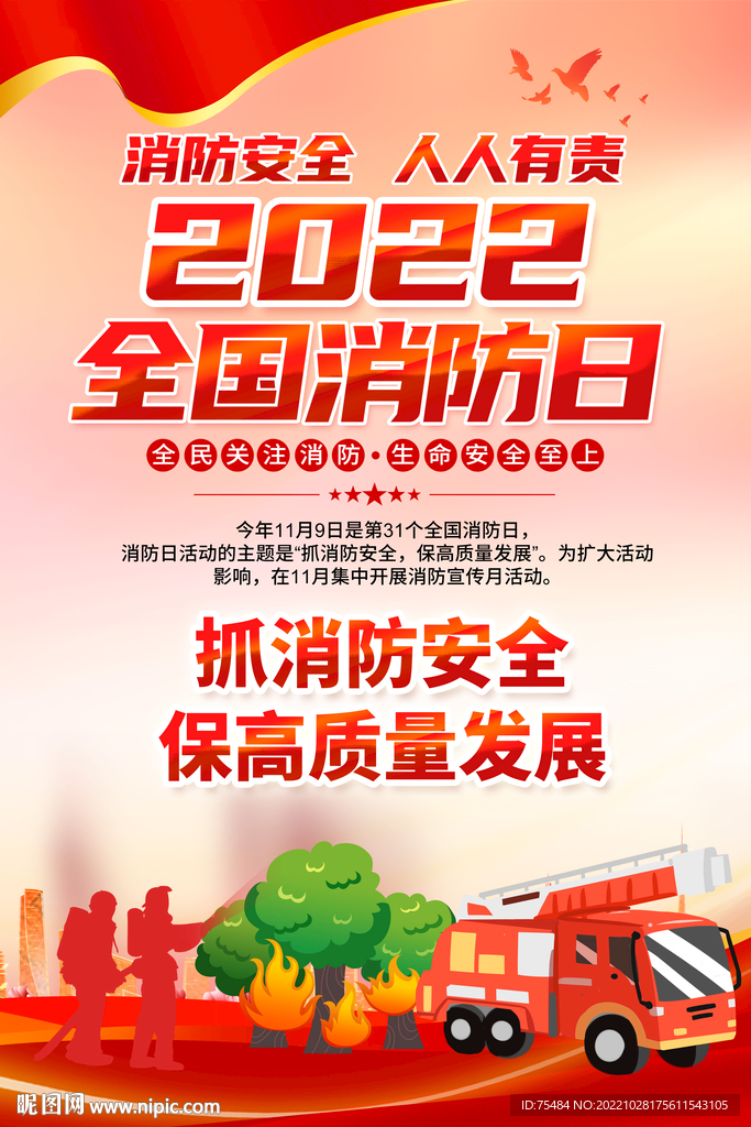 2022全国消防日海报