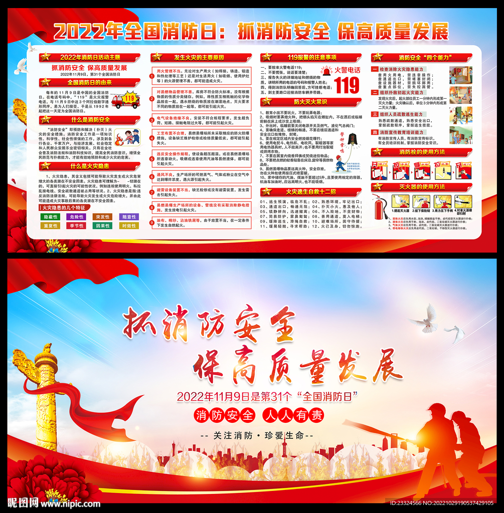 全国消防宣传月展板
