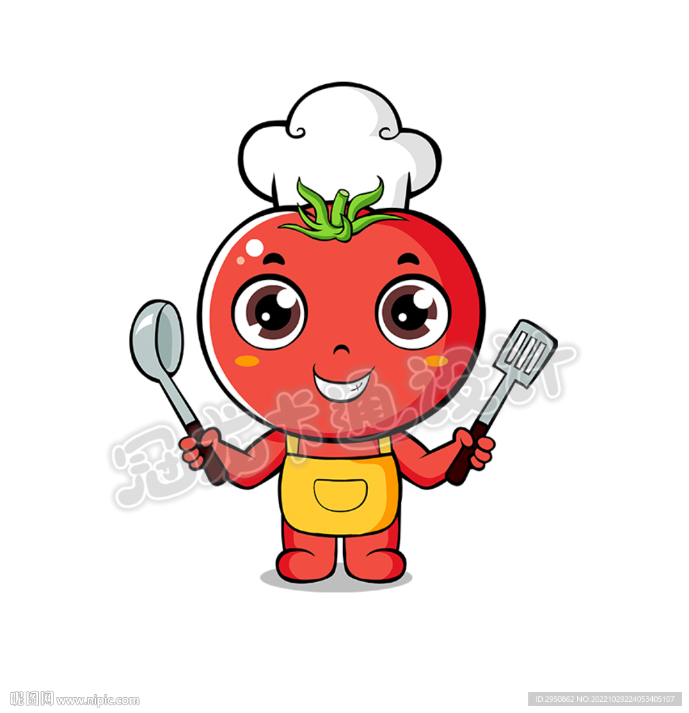 卡通西红柿厨师精灵