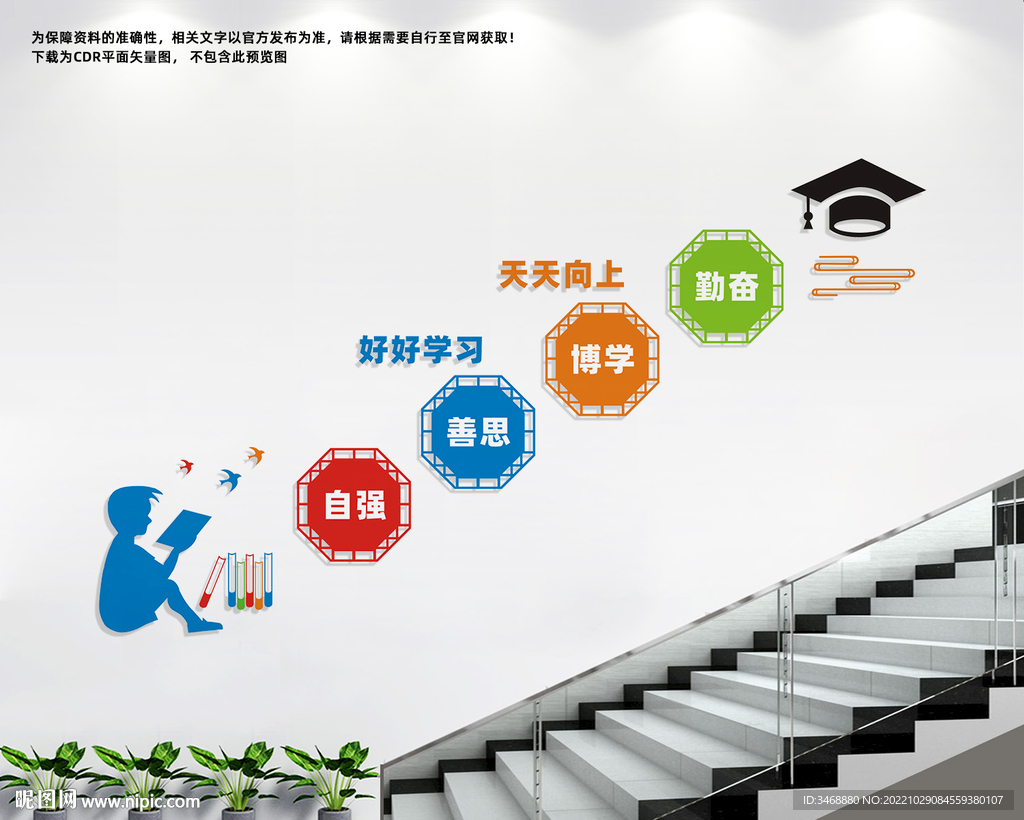 图书馆楼梯文化墙