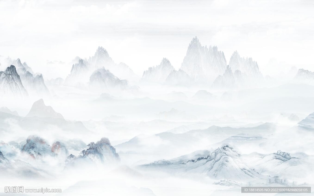 中式山水背景墙