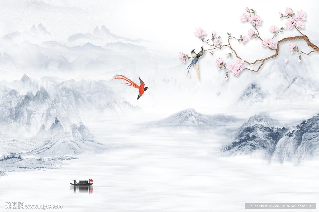 简约山水背景墙