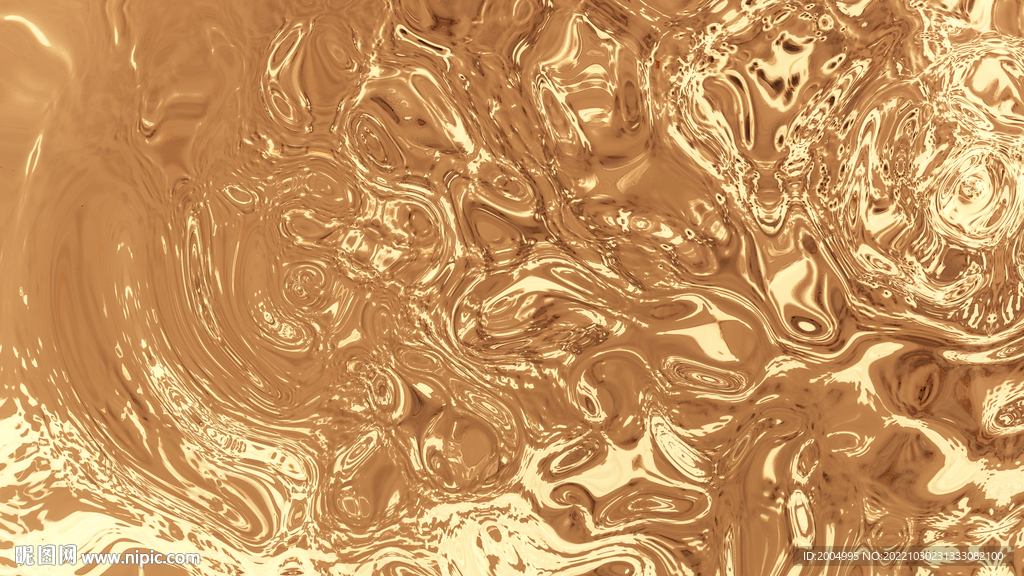 金色流体水波纹理