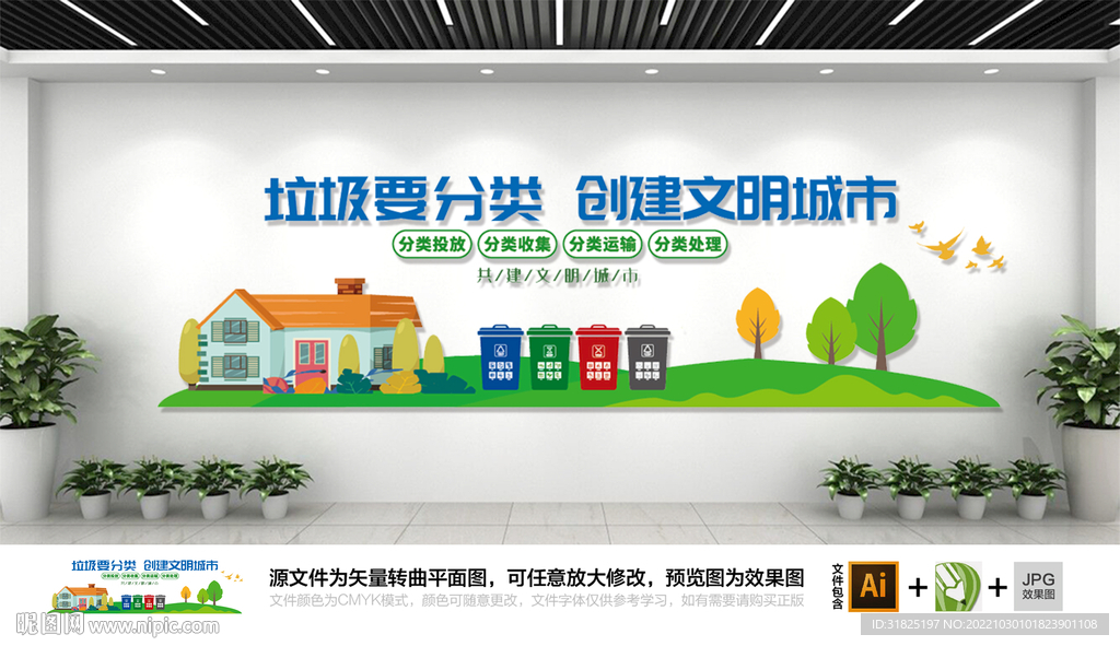 环保垃圾分类文化墙