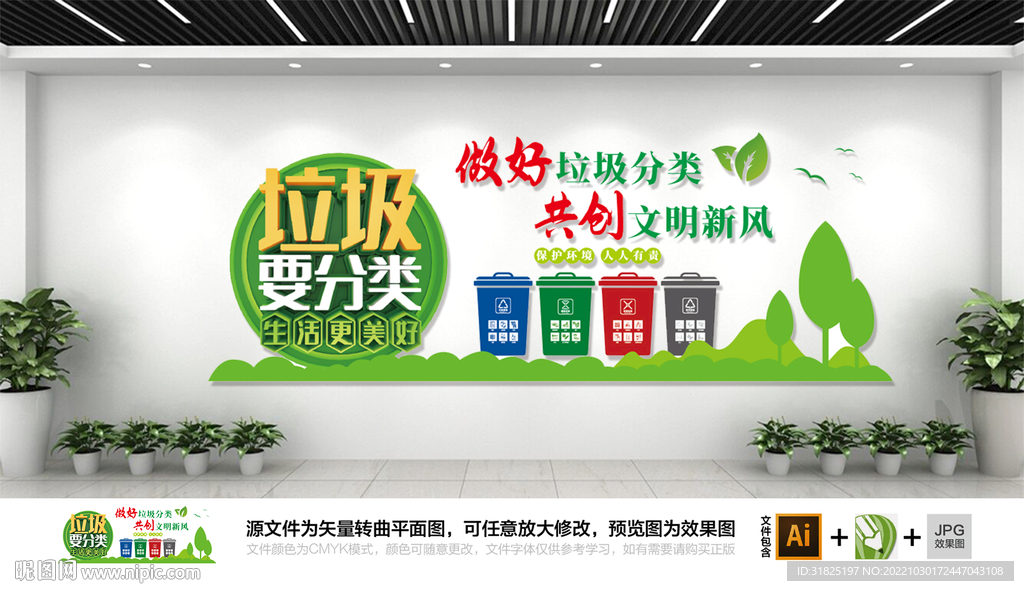 环境保护垃圾分类文化墙