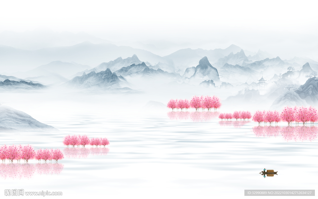 大气 客厅山水背景 TIf分层