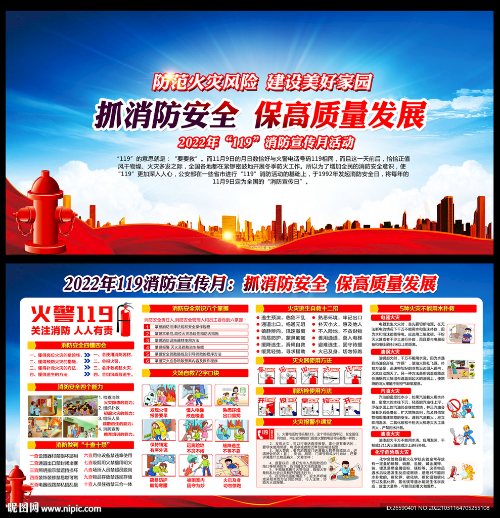 2022年消防宣传月展板