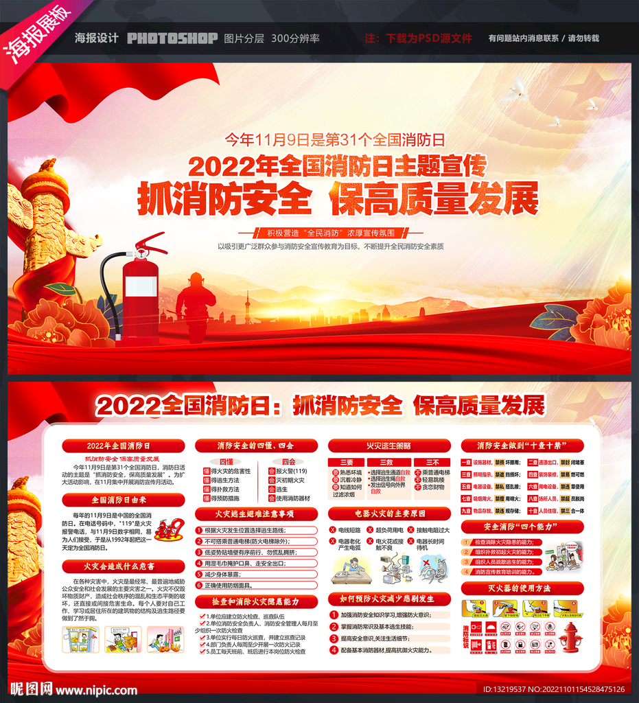 全国消防日宣传展板