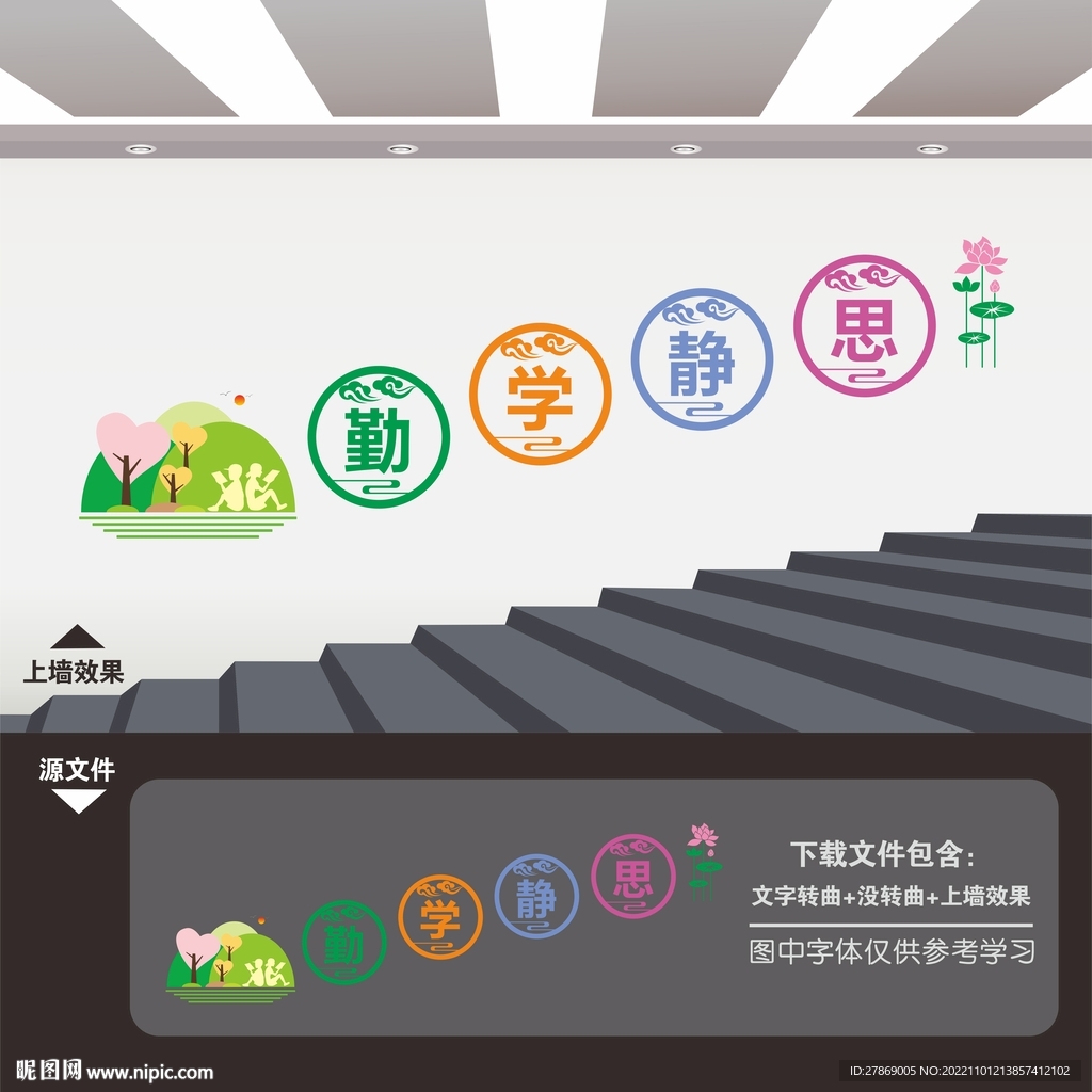 阅览室楼梯楼道文化墙