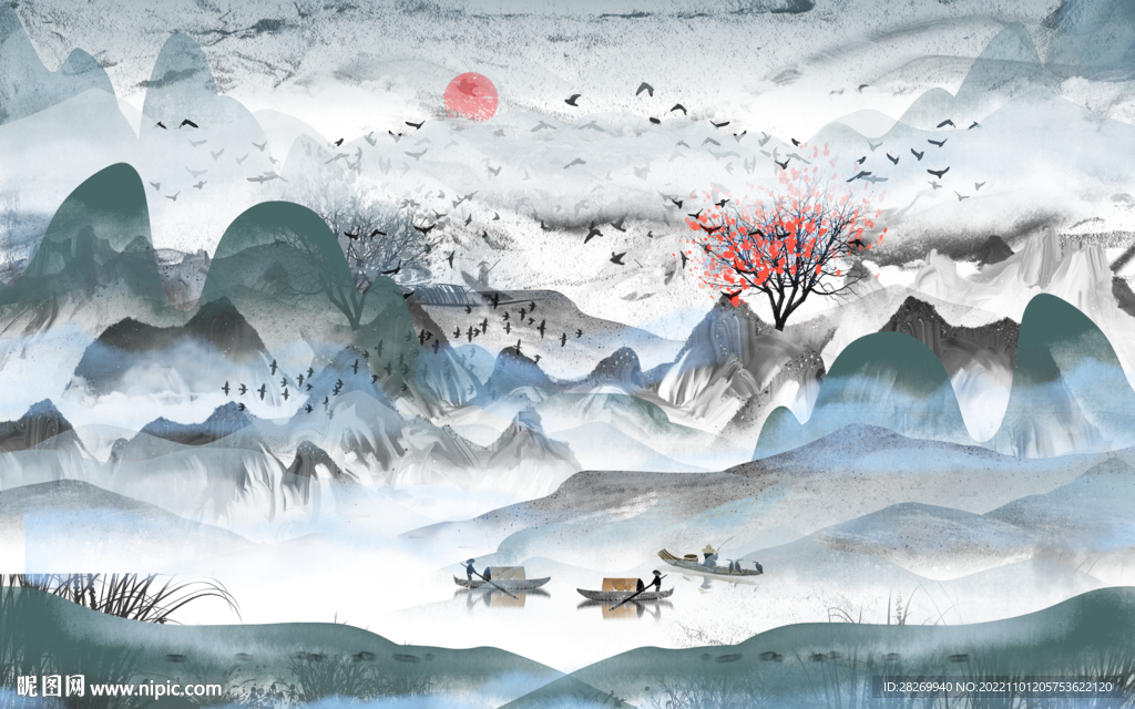 抽象山水 