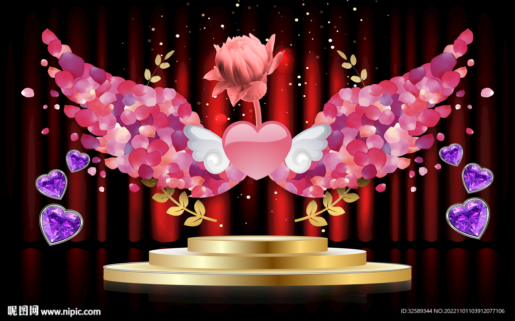 网红直播背景墙 