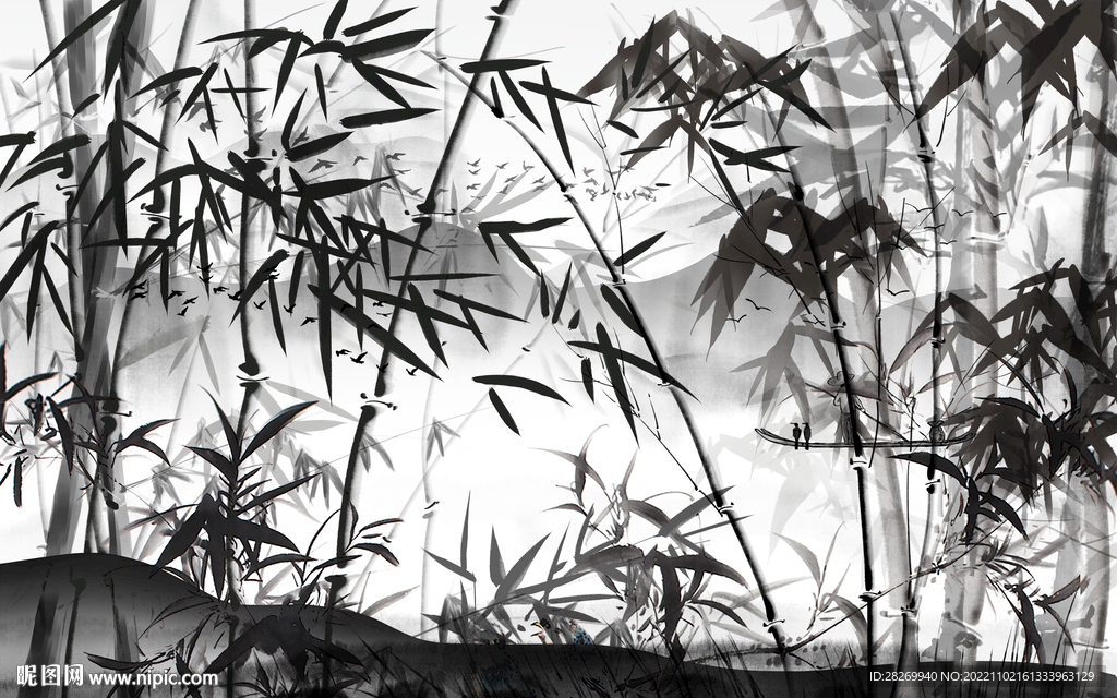 水墨竹子 
