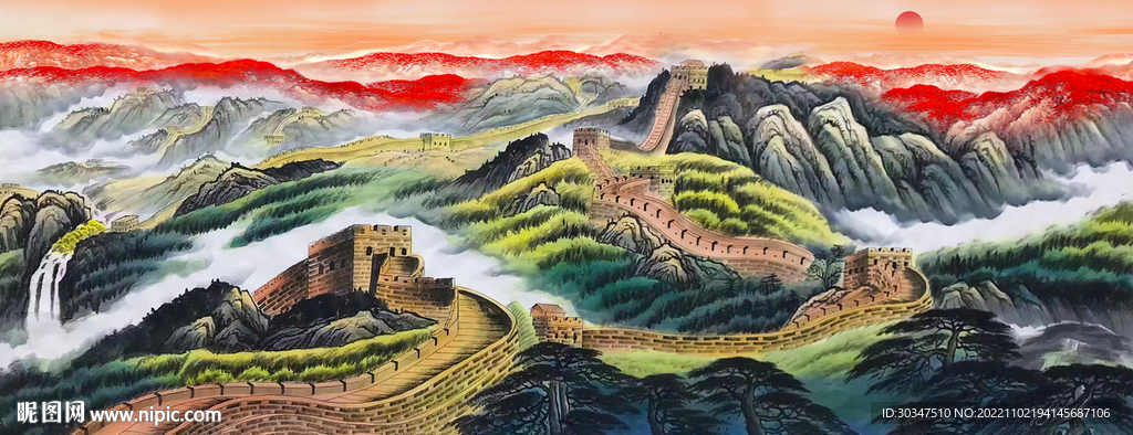 巨幅长城国画