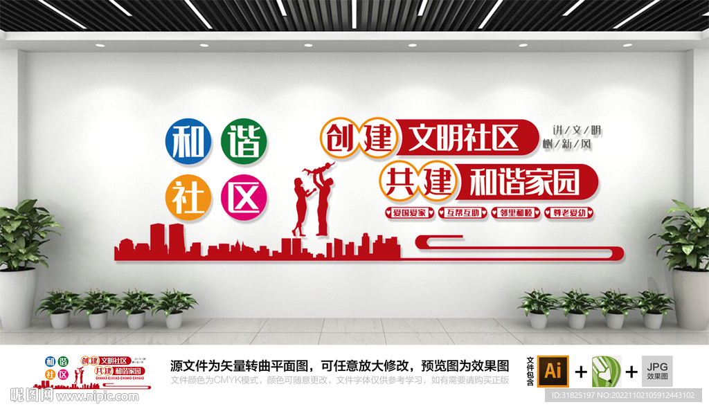 文明和谐社区文化墙