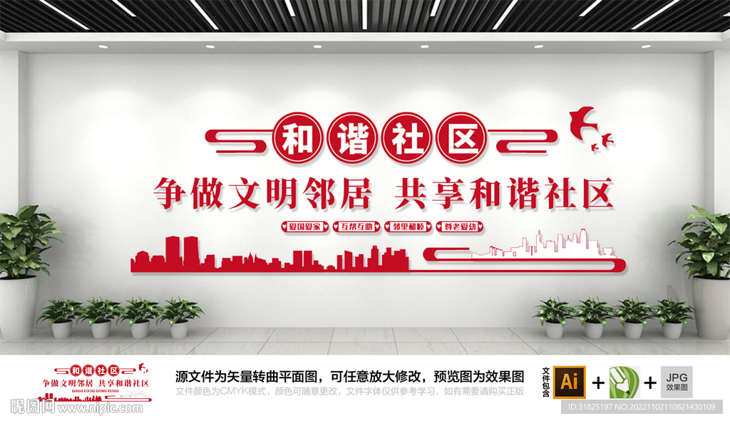 文明和谐社区文化墙