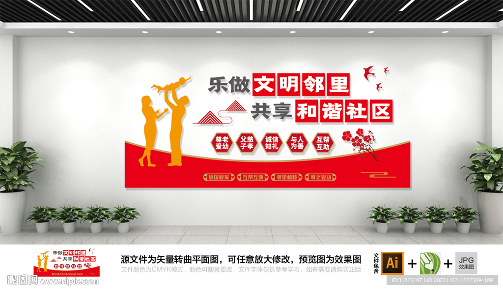 文明和谐社区文化墙