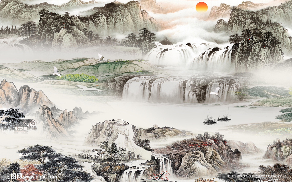 古风 新上架山水画 tIF分层