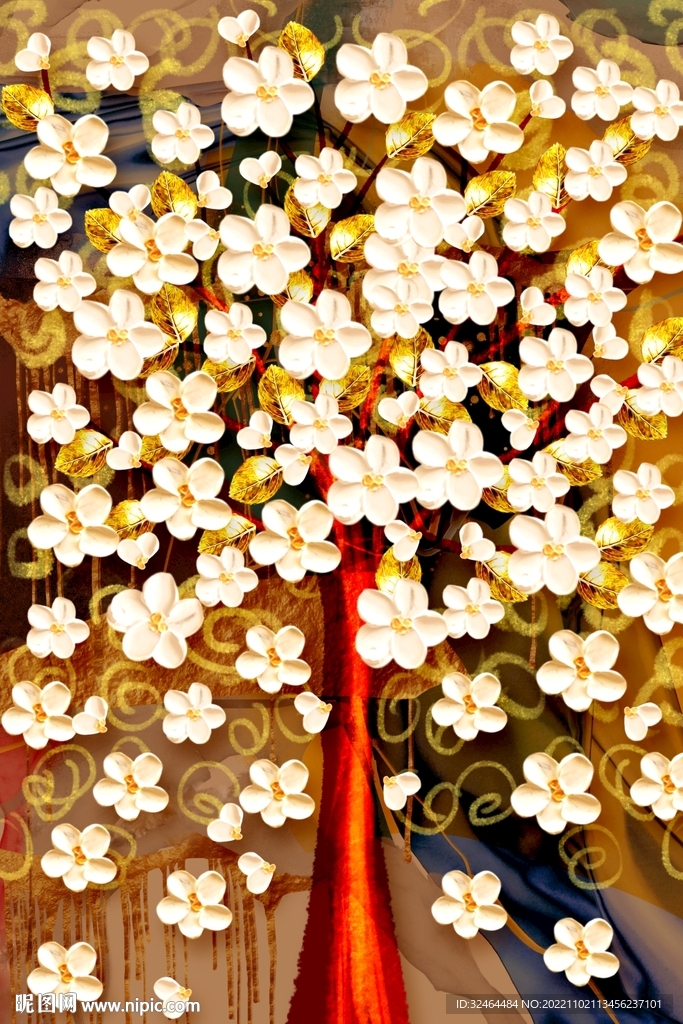 发财树艺术油画